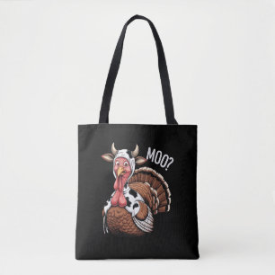 Turkey Moo Funny Thanksgiving Tote Bag