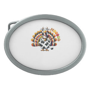 Turkey Moo Thanksgiving Cow Turkey Humor Funny _2 Belt Buckle