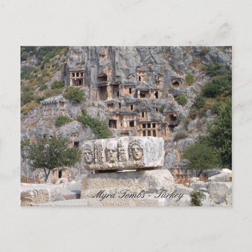 Turkey Myra Rock Tombs Ancient Ruins Postcard