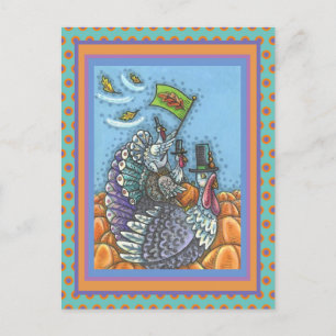 TURKEY NATION USA, FUNNY THANKSGIVING POLITICS POSTCARD