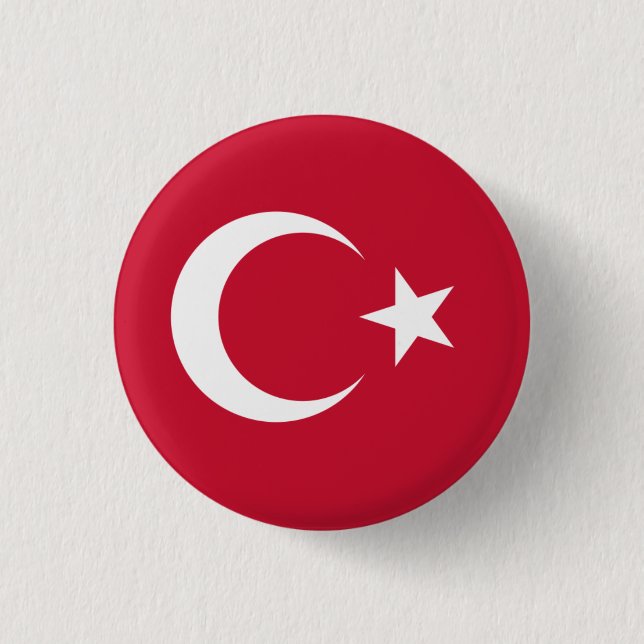 Turkey National Flag Button (Front)