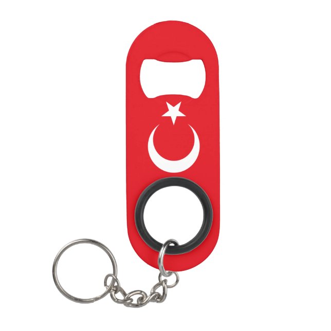 Turkey National Flag Patriotic Keychain Bottle Opener (Front)