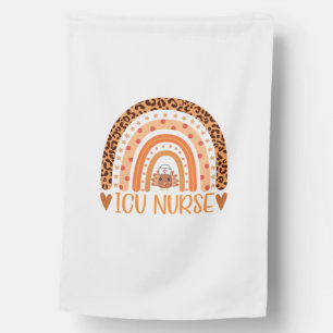 Turkey Nurse Leopard Thanksgiving ICU Nurse Rainbo House Flag