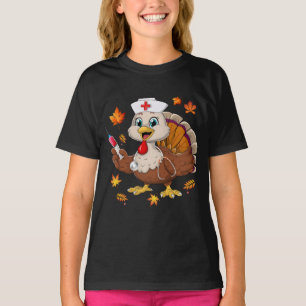Turkey Nurse Thanksgiving Costume for Girls Women T-Shirt