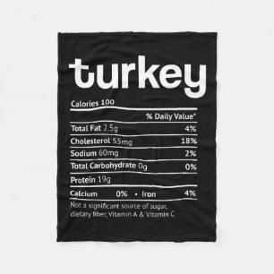 Turkey nutrition facts fun thanksgiving christmas fleece blanket