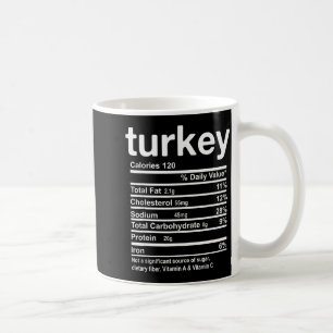 Turkey Nutrition Facts Funny Thanksgiving Food Chr Coffee Mug