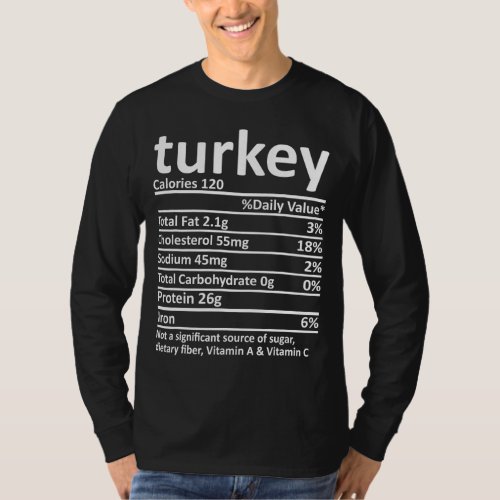 Turkey Nutrition Thanksgiving Costume Food Facts C T_Shirt