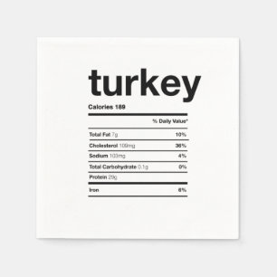 Turkey Nutritional Information Napkins