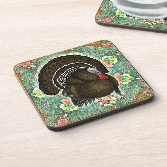 Turkey On the Greens Drink Coaster (Left Side)