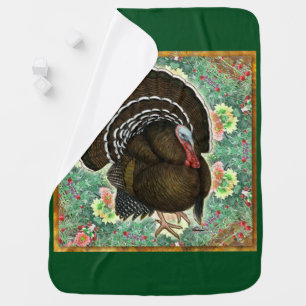 Turkey On the Greens Receiving Blanket