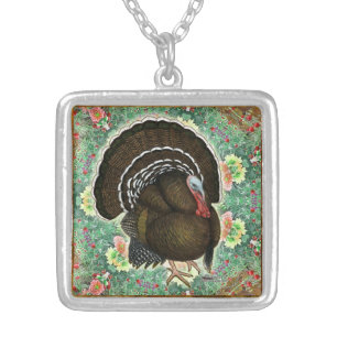 Turkey On the Greens Silver Plated Necklace
