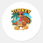 Turkey on Vacation in Jamaica Classic T-Shirt.png Classic Round Sticker
