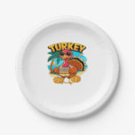 Turkey on Vacation in Jamaica Classic T-Shirt.png Paper Plates
