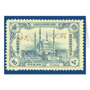 turkey ottoman empire stamp vintage - blue & white