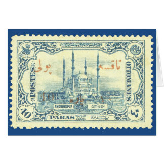 turkey ottoman empire stamp vintage - blue & white