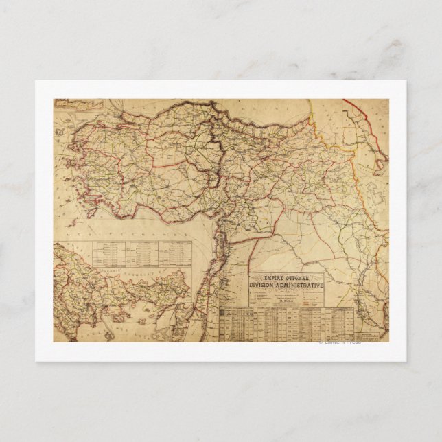 Turkey, Ottoman EmpirePanoramic MapTurkey Postcard (Front)