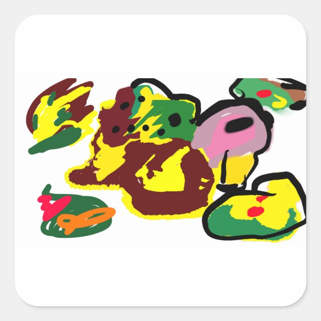 Turkey paint  square sticker (Front)