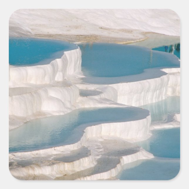 Turkey, Pamukkale Cotton Castle). Square Sticker (Front)