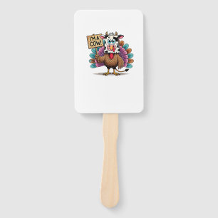 Turkey Paper Bag Moo I'm a Cow Thanksgiving Family Hand Fan