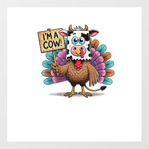 Turkey Paper Bag Moo I'm a Cow Thanksgiving Family Wall Decal