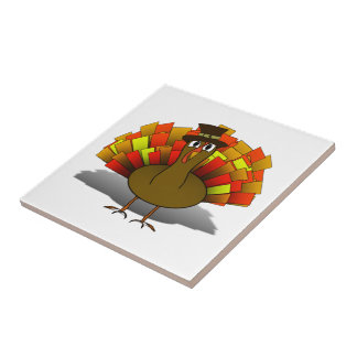 Turkey Pilgrim Thanksgiving Ceramic Tile