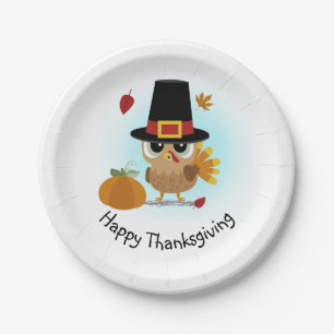 Turkey Pilgrim Thanksgiving Paper Plates