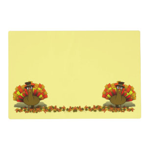 Turkey Pilgrim Thanksgiving Placemat