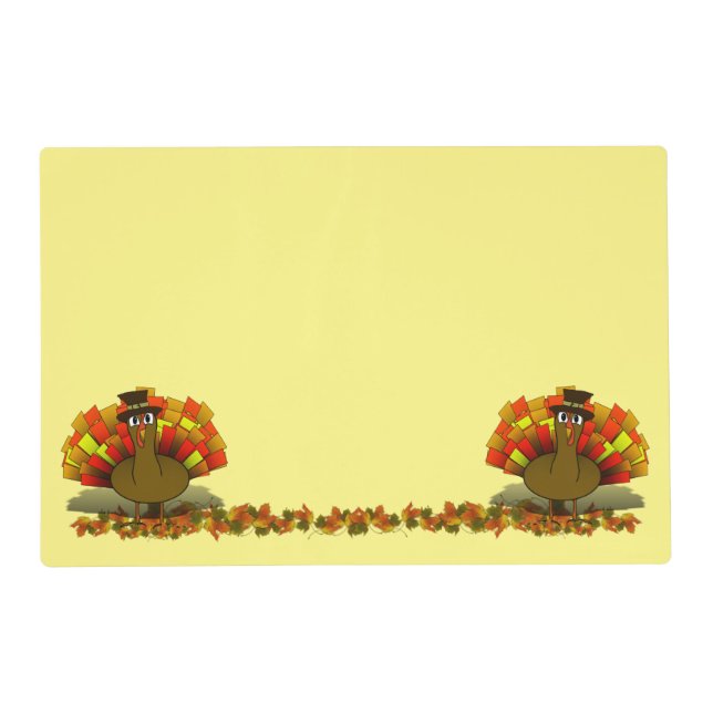 Turkey Pilgrim Thanksgiving Placemat (Front)