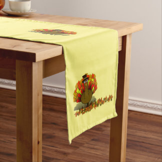 Turkey Pilgrim Thanksgiving Short Table Runner