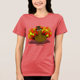 Turkey Pilgrim Thanksgiving Tri-Blend Shirt