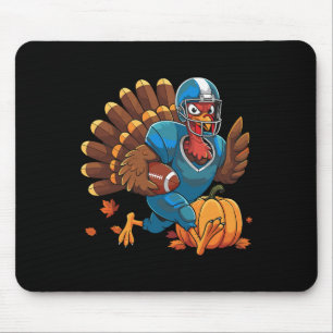 Turkey Playing Football Thanksgiving Football Play Mouse Pad