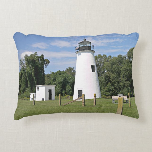Turkey Point Lighthouse, Maryland Accent Pillow (Front)