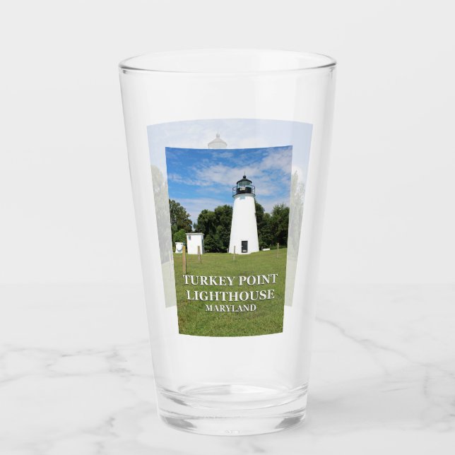 Turkey Point Lighthouse, Maryland Pint Glass (Front)