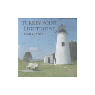 Turkey Point Lighthouse, Maryland Stone Magnet