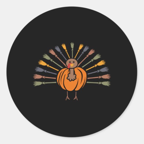 Turkey Pumpkin Lover Thanksgiving Family Kids Gift Classic Round Sticker