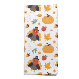 Turkey Pumpkin Napkins Set of 4