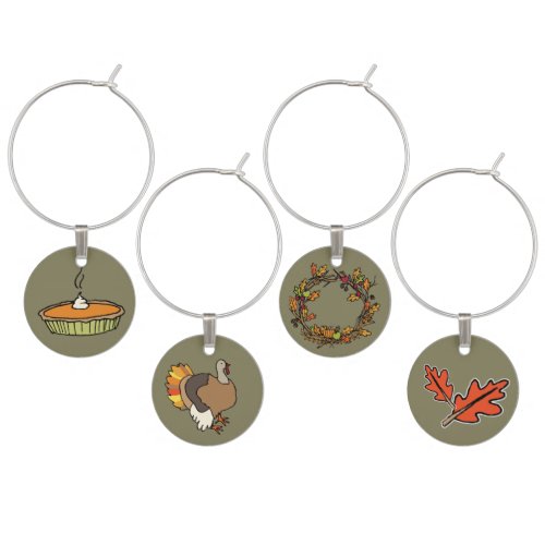 Turkey Pumpkin Pie Thanksgiving Inspired Charms