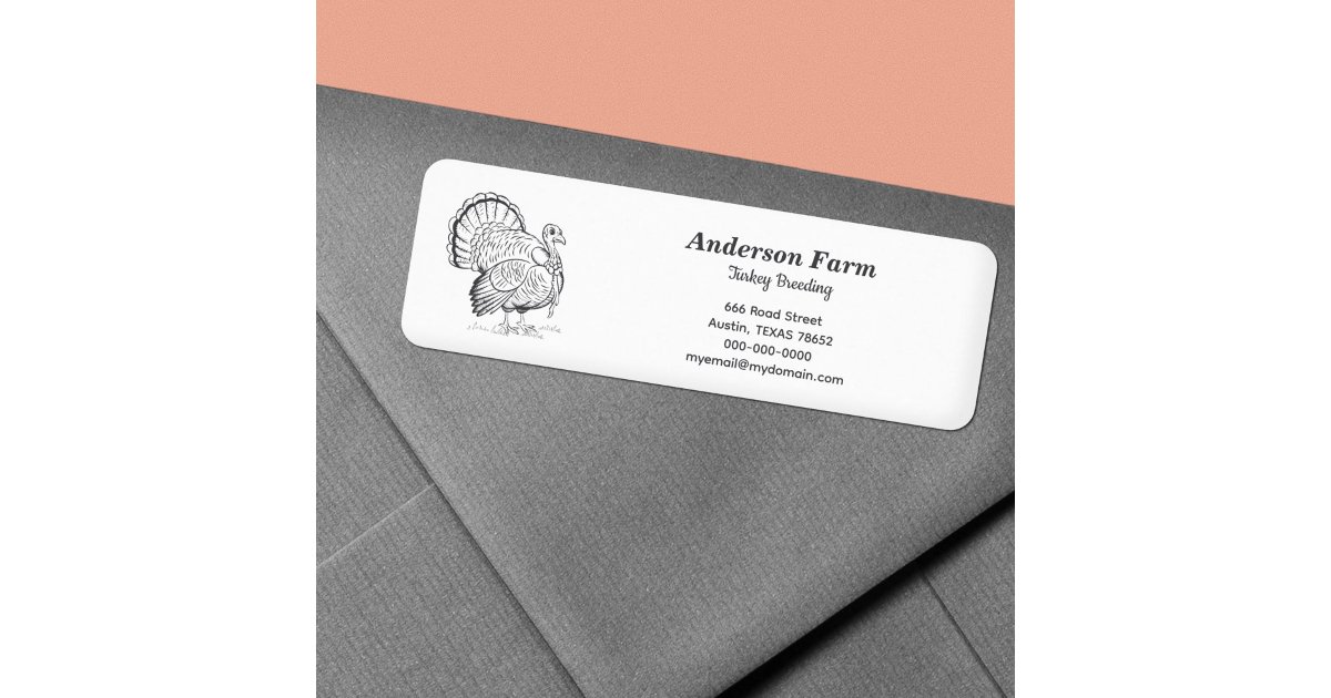Turkey Address Random Turkey Return Address Label Sticker | Zazzle