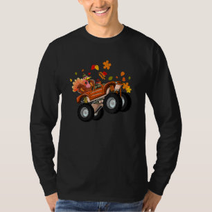 Turkey Riding Monster Truck Men Boys Kids Thanksgi T-Shirt