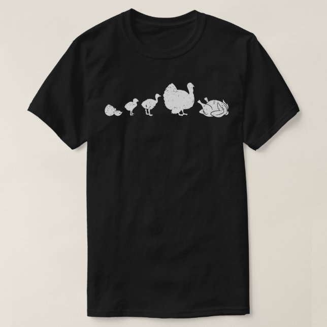 Turkey Roasted Evolution Fun Humor Funny Thanksgiv T-Shirt (Design Front)