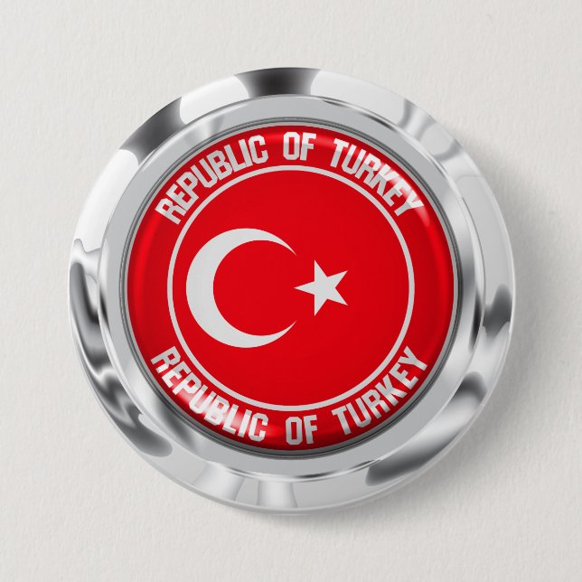 Turkey Round Emblem Button (Front)