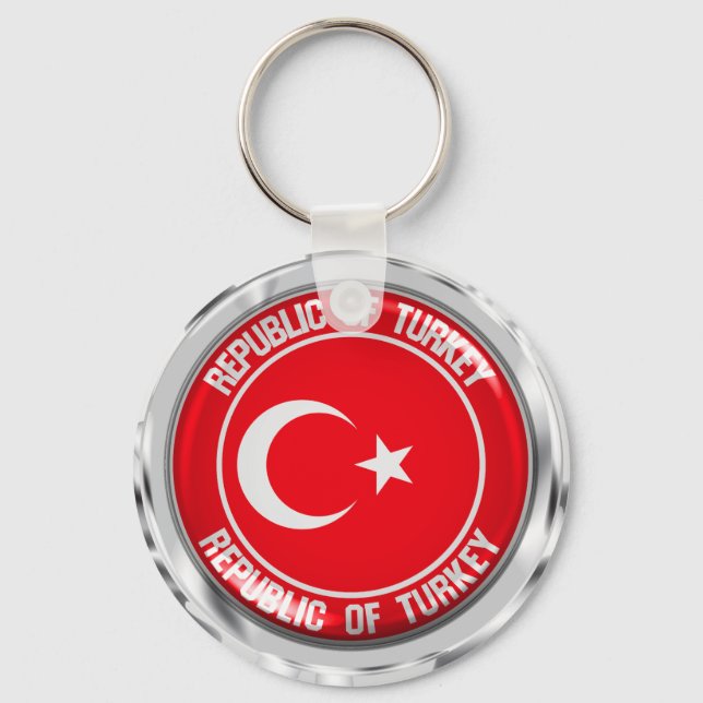 Turkey Round Emblem Keychain (Front)