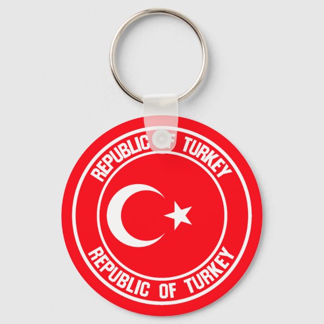 Turkey Round Emblem Keychain (Front)