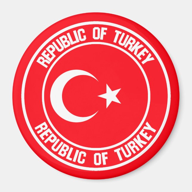 Turkey Round Emblem Magnet (Front)