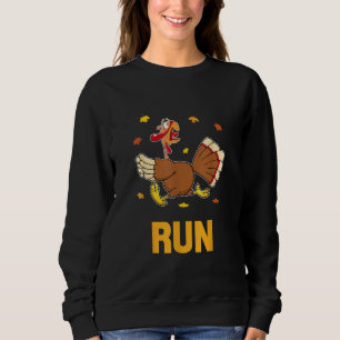 Turkey Run Costume Thanksgiving Running Turkey Tro Sweatshirt