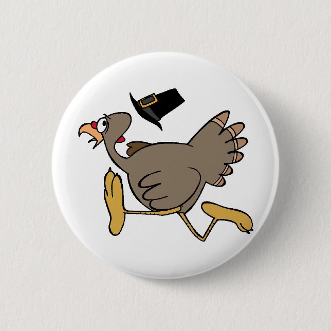 Turkey run pinback button (Front)