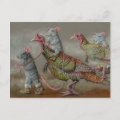 Turkey run rats wild Thanksgiving kmcoriginals Holiday Postcard