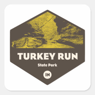 Turkey Run State Park Indiana Square Sticker