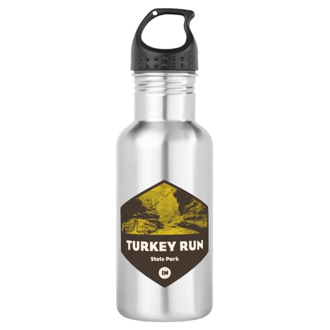 Turkey Run State Park Indiana Stainless Steel Water Bottle (Front)