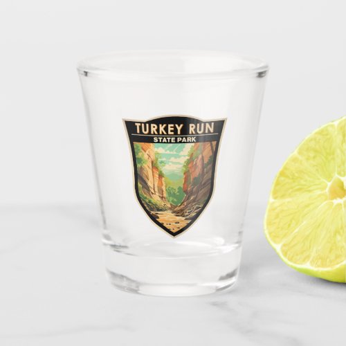 Turkey Run State Park Indiana Travel Art Vintage Shot Glass